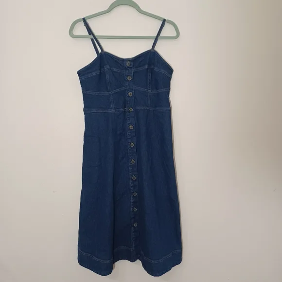 Universal Thread Denim Midi Corset Dress Dark Wash - Picture 4 of 8